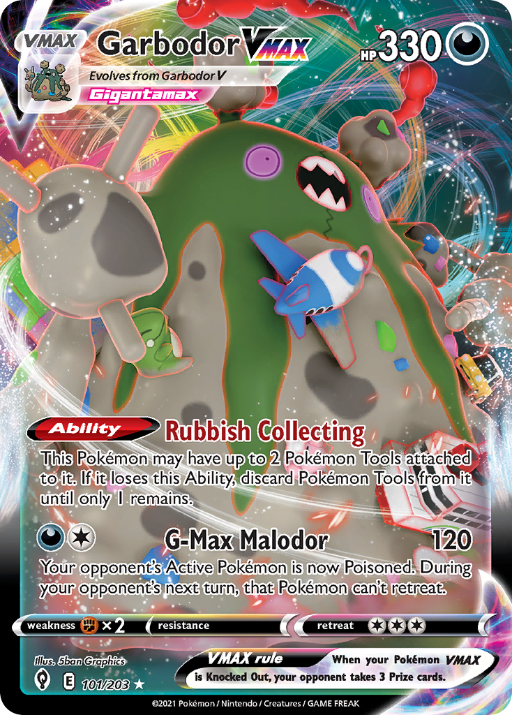PSA 10 Garbodor Evolving Skies graded Pokémon card