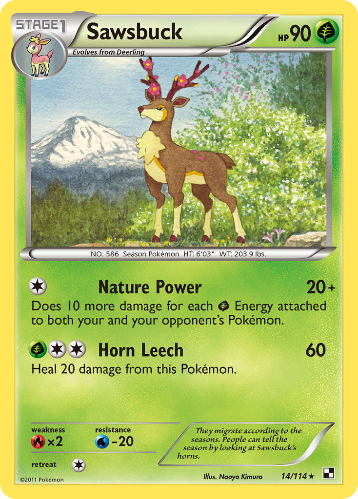 PSA 10 Sawsbuck Noble Victories graded Pokémon card