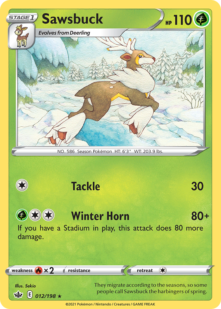 PSA 10 Sawsbuck Next Destinies graded Pokémon card
