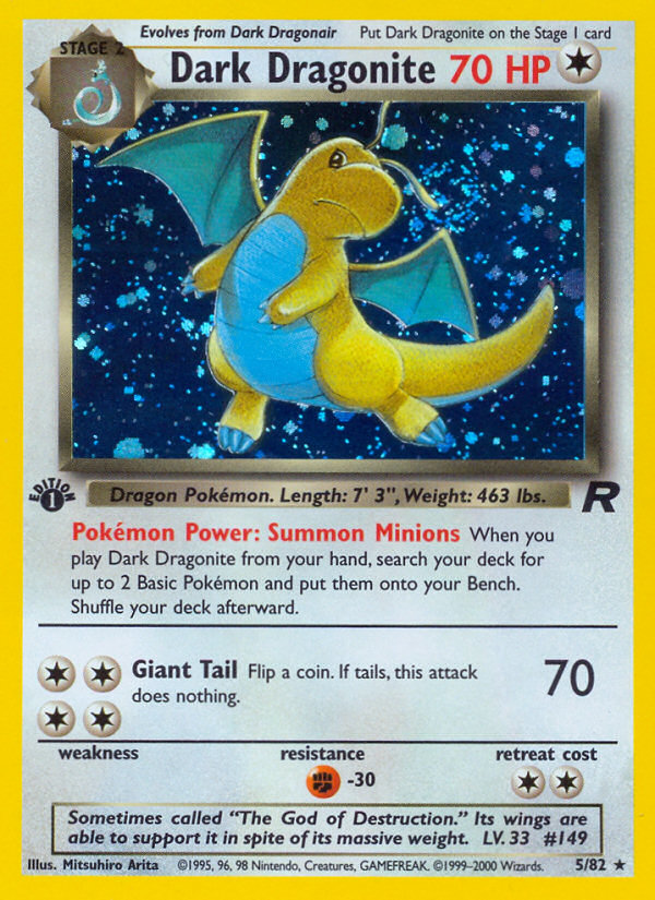 Dark Dragonite Team Rocket 5/82 PSA 10 graded Pokémon card