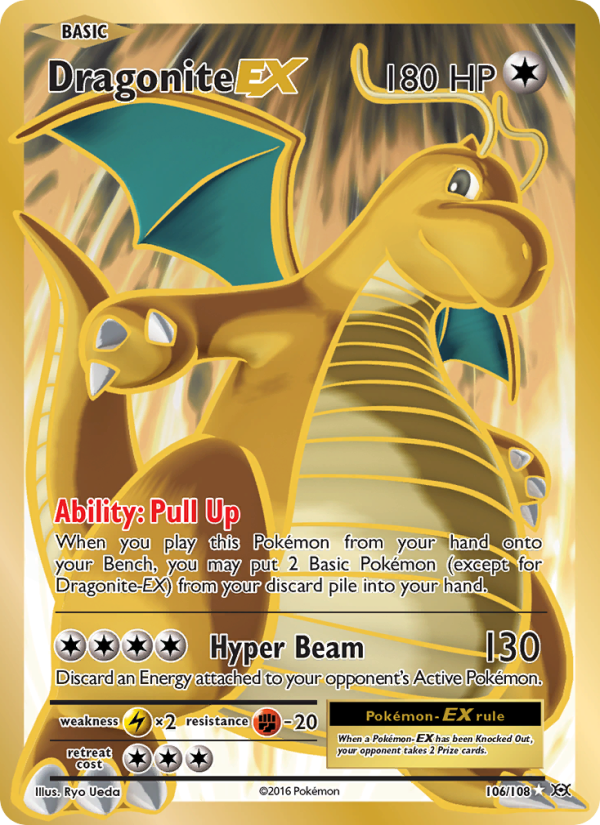Dragonite EX full art XY Evolutions 108/108 PSA 10 graded Pokémon card