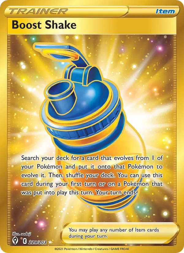 Boost Shake 229/203 Evolving Skies Pokémon card, Secret Rare, front scan