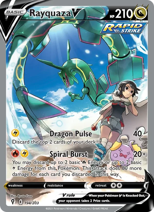 Rayquaza V 194/203 card scan