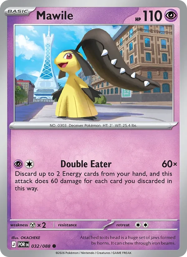 Mawile 032/088 Perfect Order Pokémon card, Common, front scan