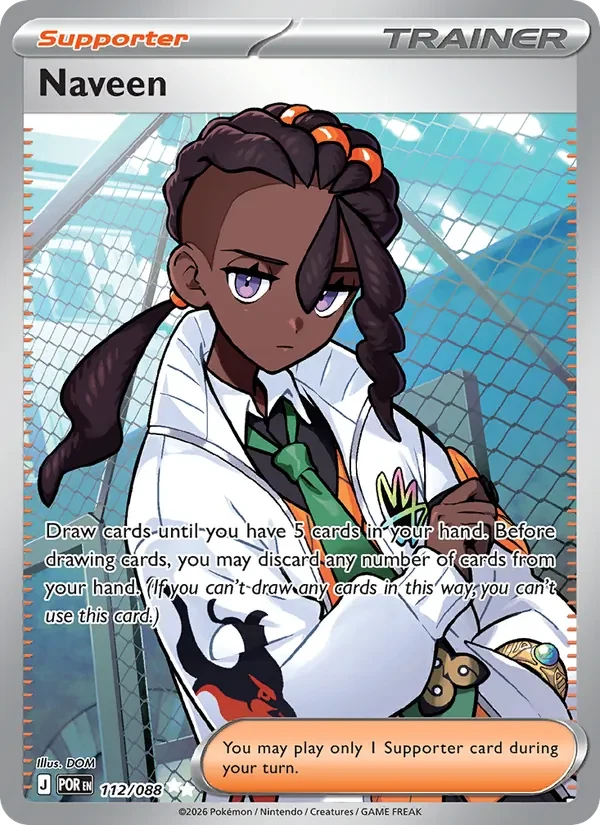 Naveen 112/088 Perfect Order Pokémon card, Ultra Rare, front scan