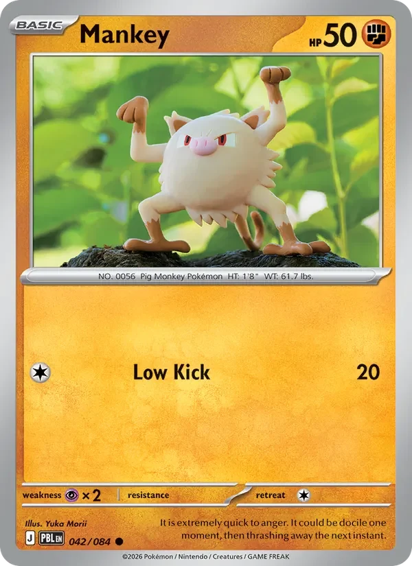 Mankey 042/084 Pitch Black Pokémon card, Common, front scan