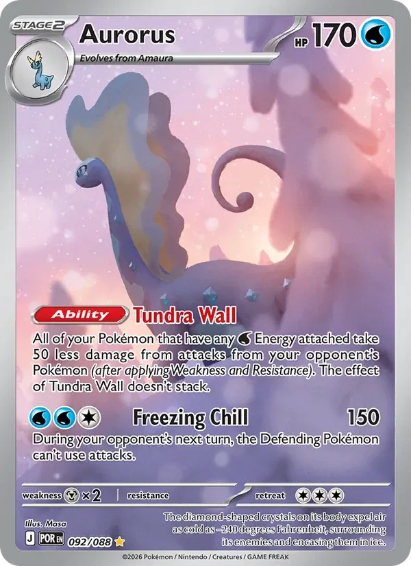 Aurorus 092/088 Perfect Order Pokémon card, Illustration Rare, front scan