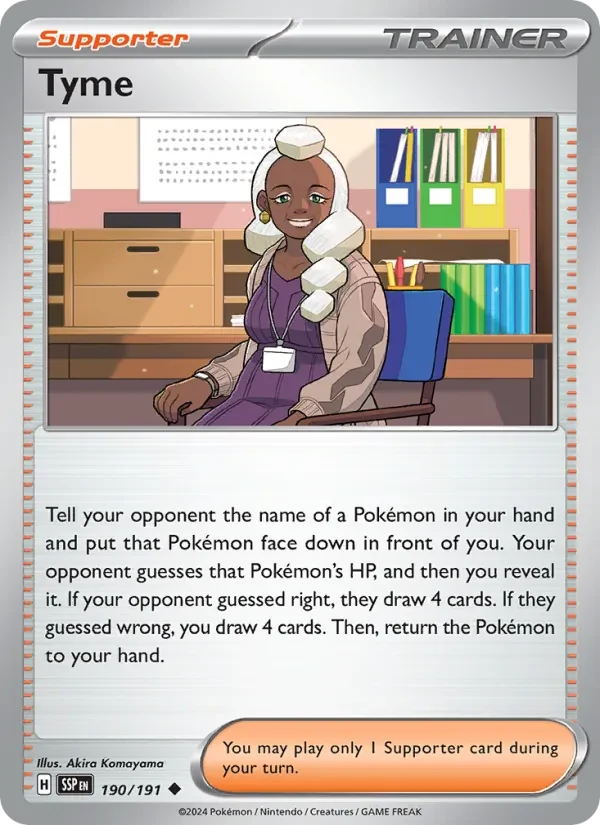 Tyme 190/191 Surging Sparks Pokémon card, Uncommon, front scan