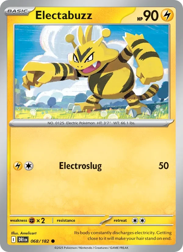 Electabuzz 068/182 Destined Rivals Pokémon card, Common, front scan
