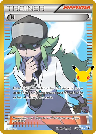 N 101/101 30th Celebration Pokémon card, Classic Collection, front scan