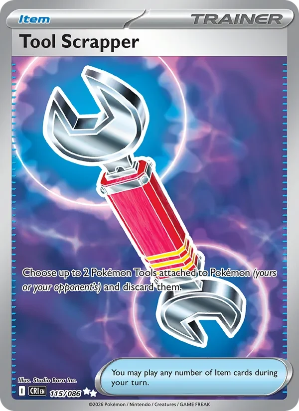 Tool Scrapper 115/086 Chaos Rising Pokémon card, Ultra Rare, front scan