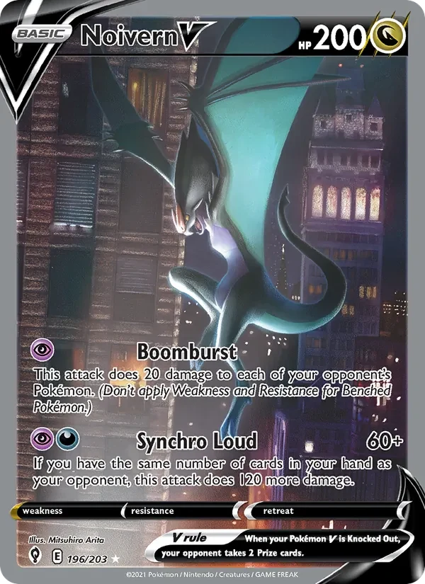 Noivern V 196/203 Evolving Skies Pokémon card, Ultra Rare, front scan