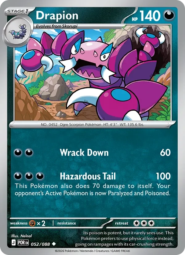 Drapion 052/088 Perfect Order Pokémon card, Uncommon, front scan