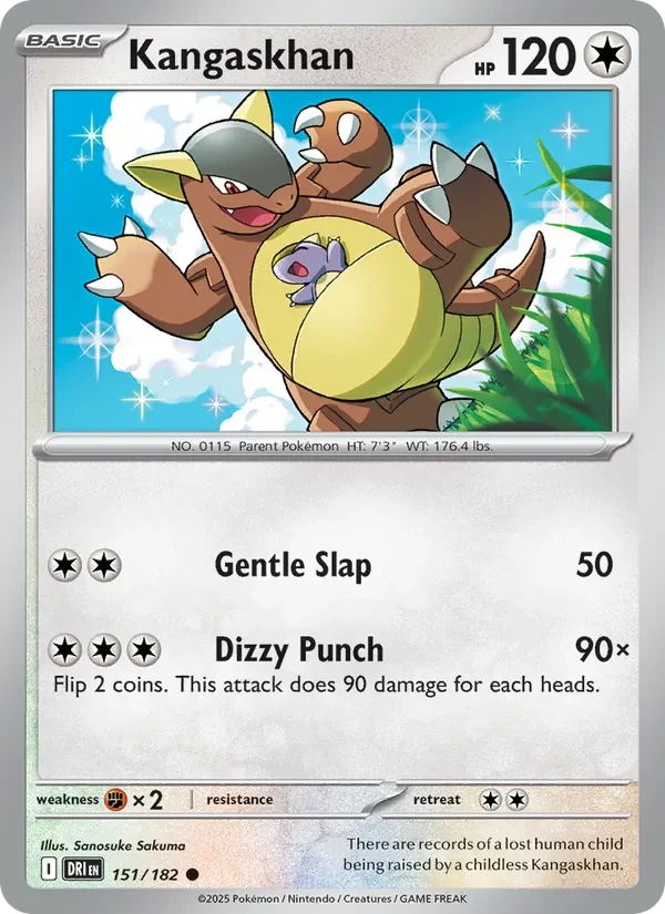 Kangaskhan 151/182 Destined Rivals Pokémon card, Common, front scan