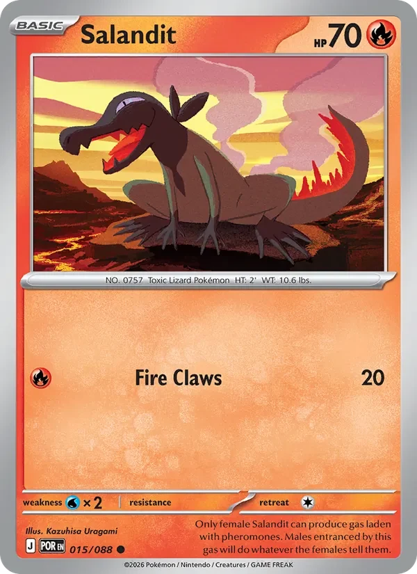 Salandit 015/088 Perfect Order Pokémon card, Common, front scan