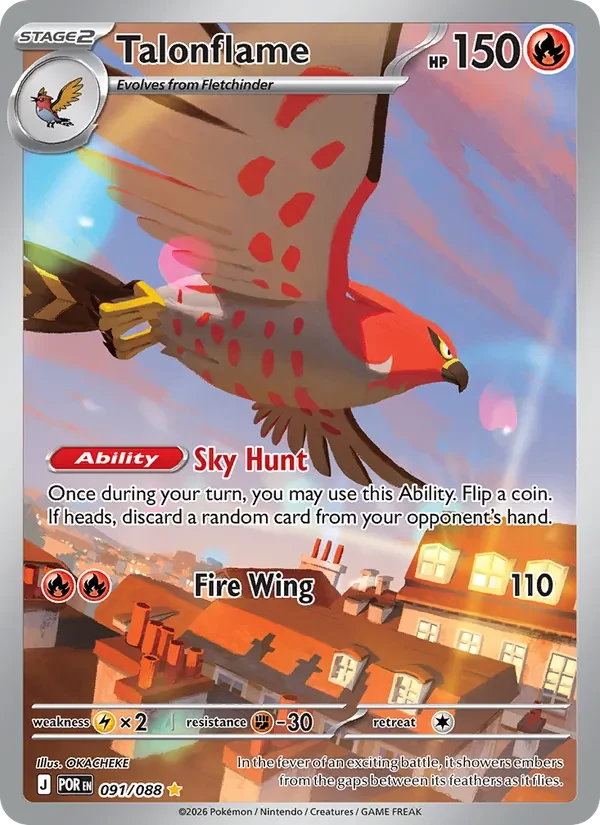 Talonflame 091/088 Perfect Order Pokémon card, Illustration Rare, front scan