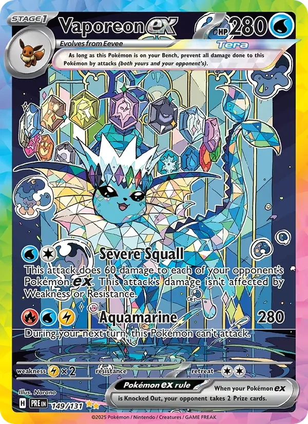 Vaporeon ex 149/131 card scan