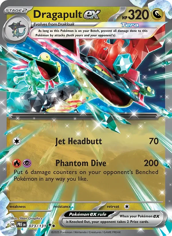 Dragapult ex 073/131 Prismatic Evolutions Pokémon card, Double Rare, front scan