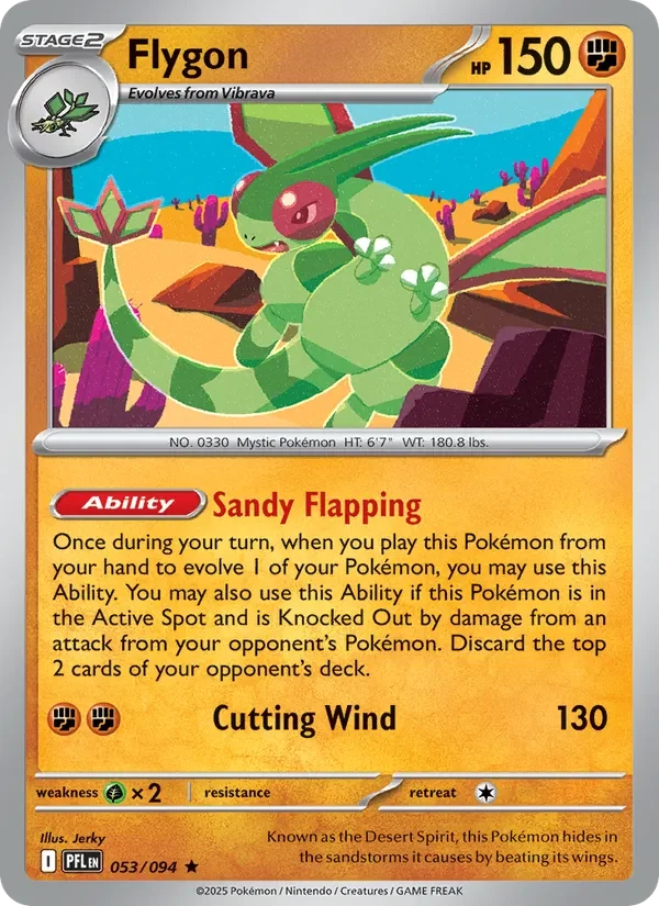 Flygon 053/094 Phantasmal Flames Pokémon card, Rare, front scan