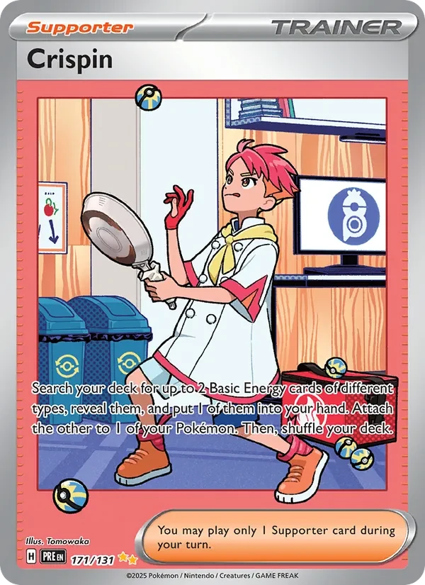 Crispin 171/131 Prismatic Evolutions Pokémon card, Special Illustration Rare, front scan
