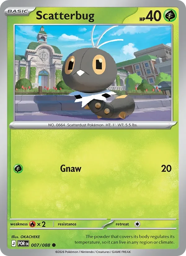 Scatterbug 007/088 Perfect Order Pokémon card, Common, front scan