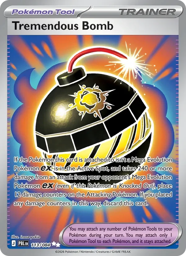 Tremendous Bomb 113/084 Pitch Black Pokémon card, Ultra Rare, front scan