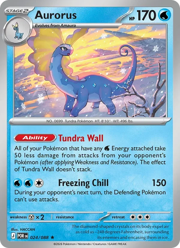 Aurorus 024/088 Perfect Order Pokémon card, Rare, front scan