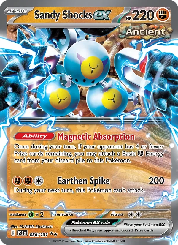 Sandy Shocks ex 056/131 Prismatic Evolutions Pokémon card, Double Rare, front scan