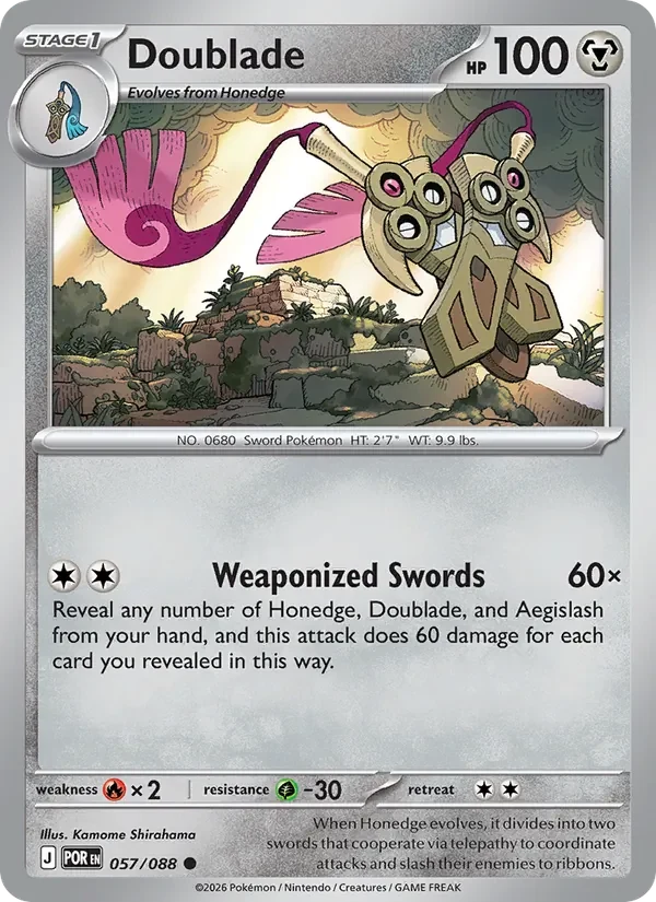 Doublade 057/088 Perfect Order Pokémon card, Common, front scan