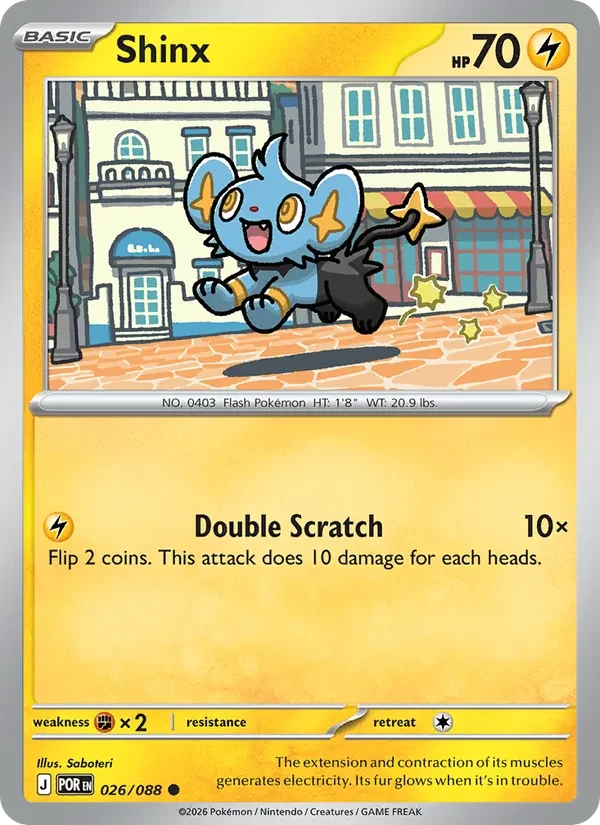Shinx 026/088 Perfect Order Pokémon card, Common, front scan