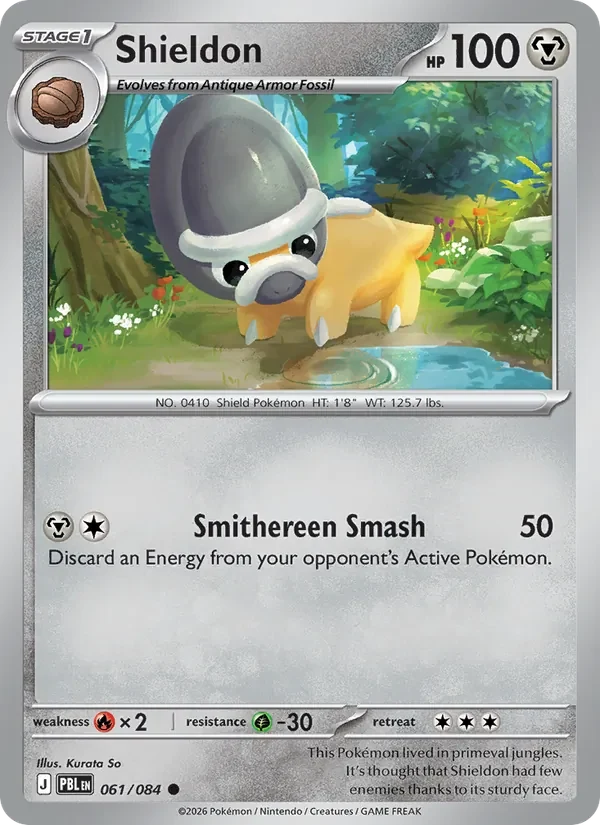 Shieldon 061/084 Pitch Black Pokémon card, Common, front scan