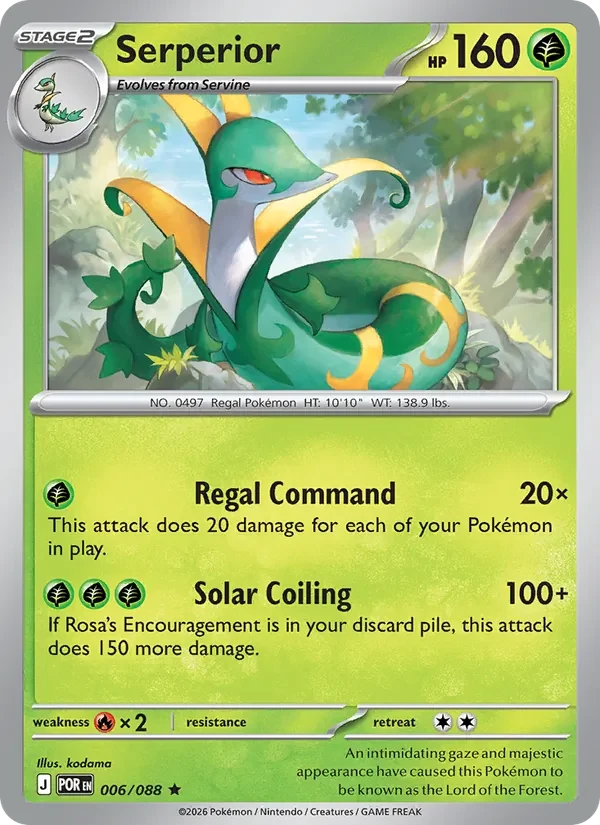 Serperior 006/088 Perfect Order Pokémon card, Rare, front scan