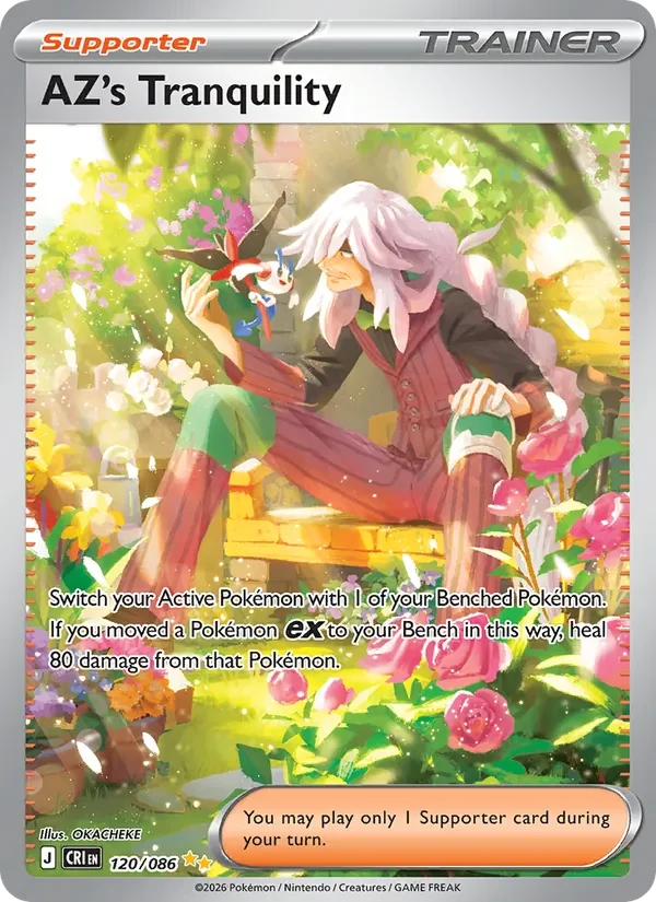 AZ's Tranquility 120/086 Chaos Rising Pokémon card, Special Illustration Rare, front scan