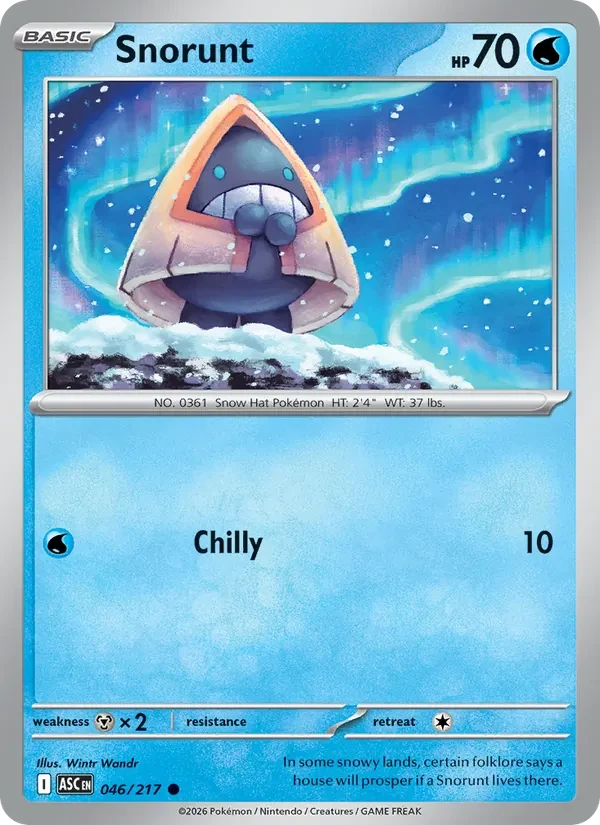 Snorunt 046/217 Ascended Heroes Pokémon card, Common, front scan