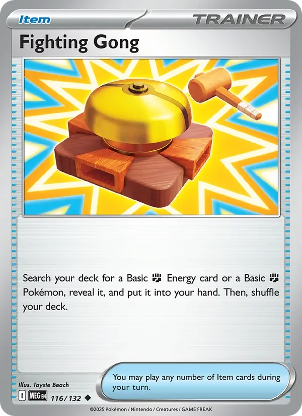 Fighting Gong 116/132 Mega Evolution Pokémon card, Uncommon, front scan