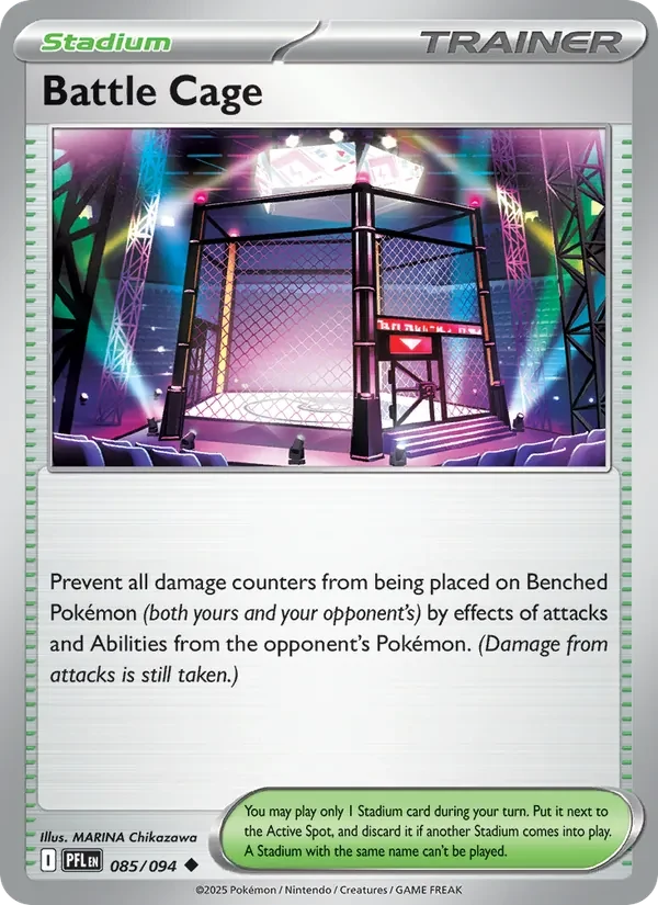 Battle Cage 085/094 Phantasmal Flames Pokémon card, Uncommon, front scan