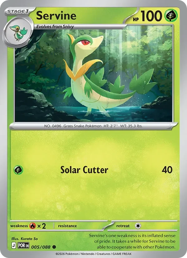 Servine 005/088 Perfect Order Pokémon card, Common, front scan