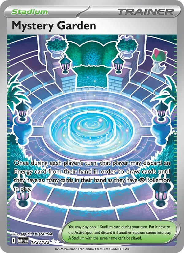 Mystery Garden 172/132 Mega Evolution Pokémon card, Ultra Rare, front scan