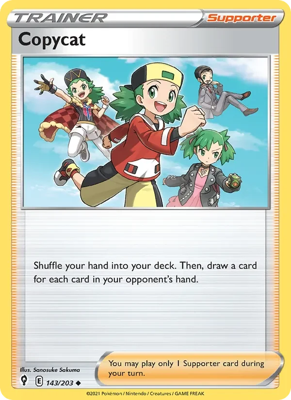 Copycat 143/203 Evolving Skies Pokémon card, Uncommon, front scan