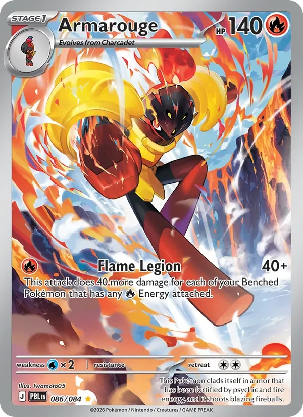 Armarouge 086/084 Pitch Black Pokémon card, Illustration Rare, front scan