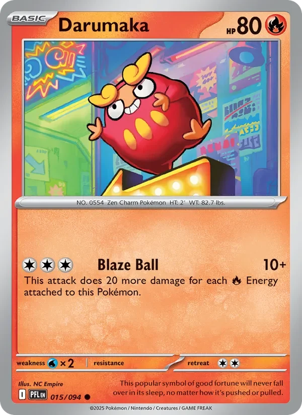 Darumaka 015/094 Phantasmal Flames Pokémon card, Common, front scan