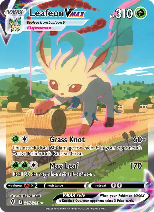 Leafeon VMAX 205/203 card scan