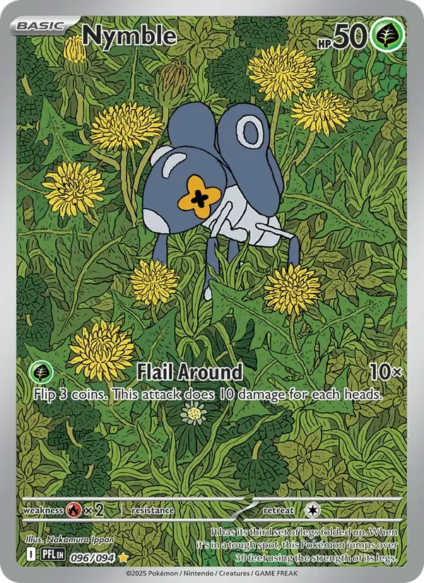 Nymble 096/094 Phantasmal Flames Pokémon card, Illustration Rare, front scan