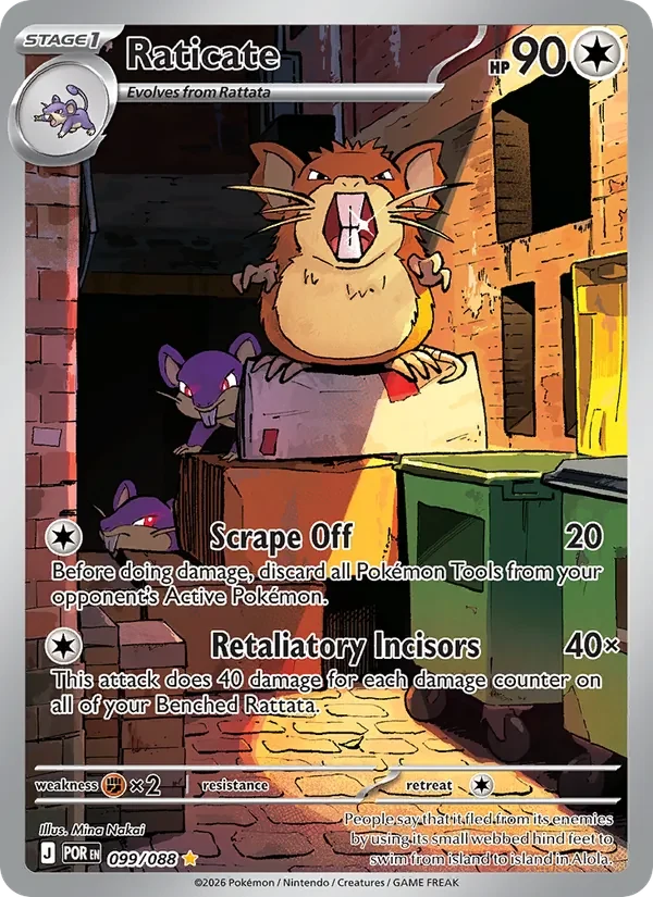Raticate 099/088 Perfect Order Pokémon card, Illustration Rare, front scan