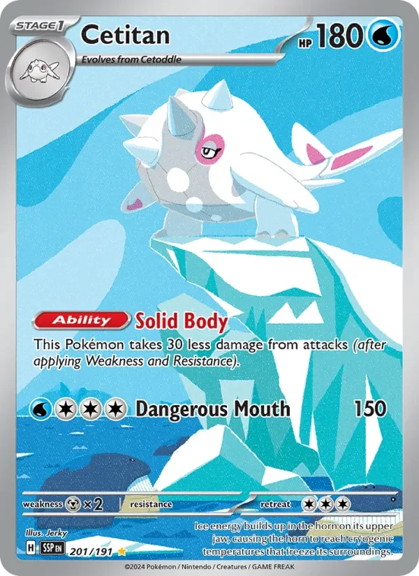 Cetitan 201/191 Surging Sparks Pokémon card, Illustration Rare, front scan