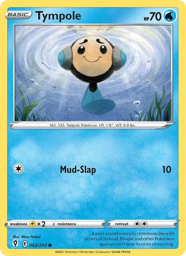 Tympole 042/203 Evolving Skies Pokémon card, Common, front scan