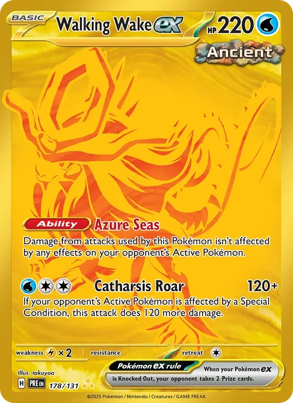 Walking Wake ex 178/131 Prismatic Evolutions Pokémon card, Hyper Rare, front scan