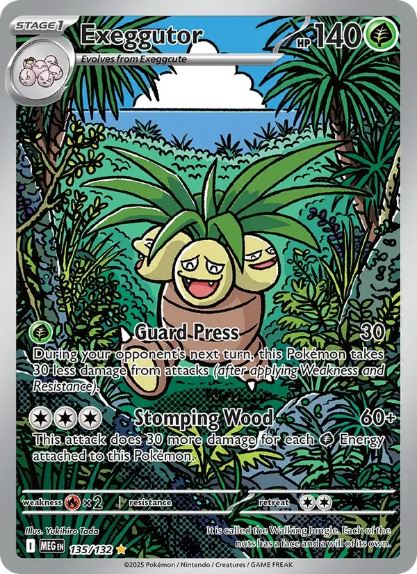 Exeggutor 135/132 Mega Evolution Pokémon card, Illustration Rare, front scan