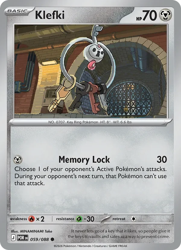 Klefki 059/088 Perfect Order Pokémon card, Common, front scan