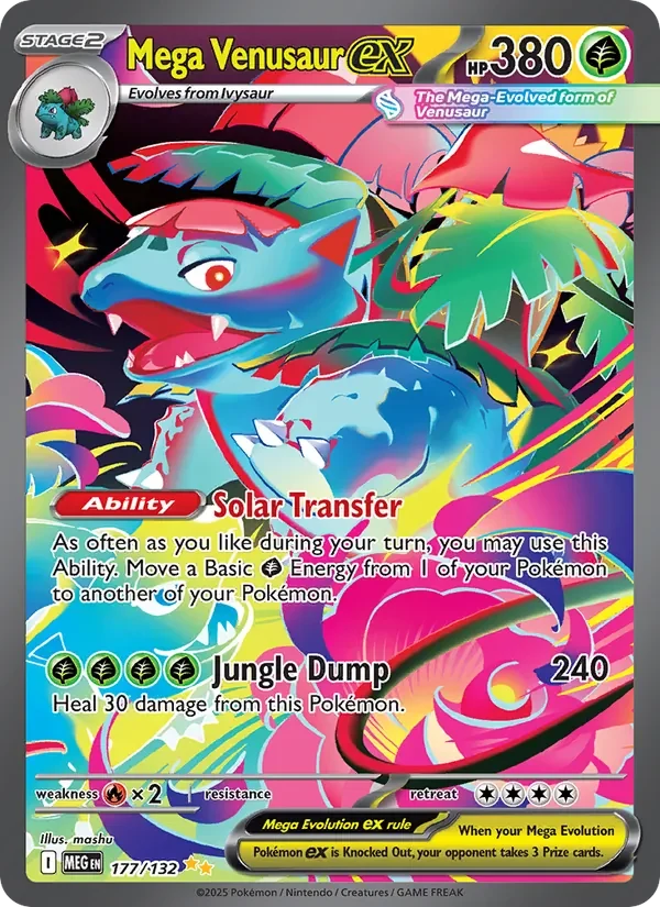 Mega Venusaur ex 177/132 card scan